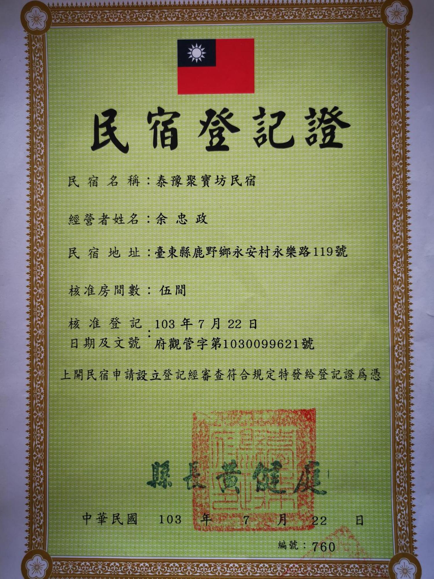 Tai Yu Ju Bao Fang B&B Luye Exteriör bild